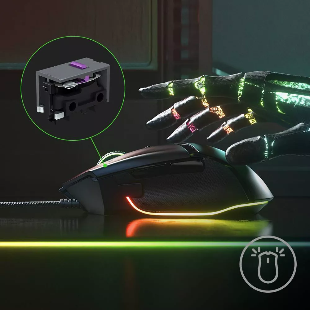 Souris gaming filaire ergonomique capteur optique 26K DPI avec RGB
