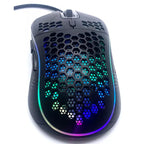 Souris gaming filaire à coque alvéolée avec éclairage RGB