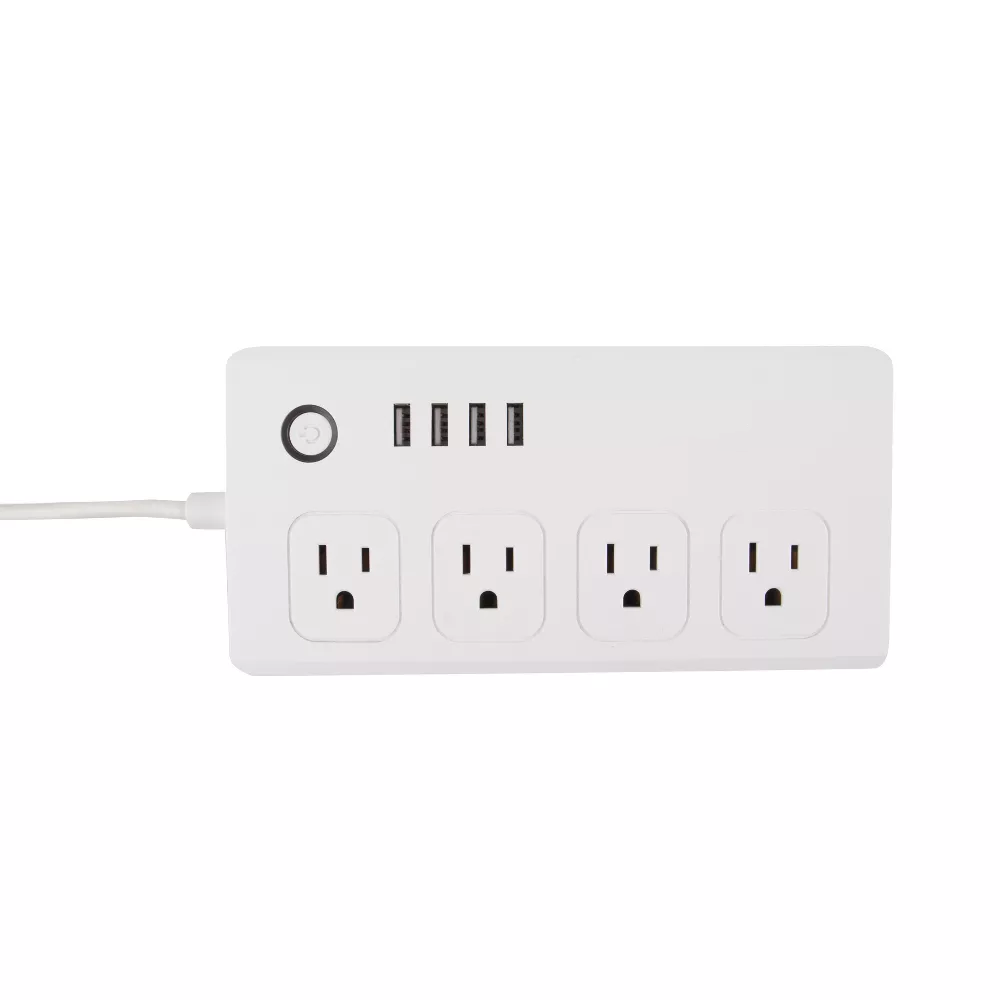 Multiprise intelligente Wi‑Fi avec ports USB pour gestion domestique