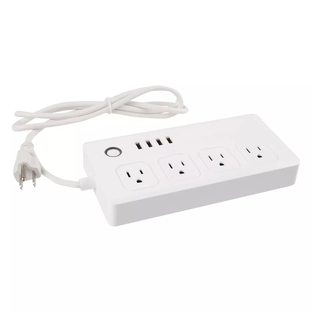 Multiprise intelligente Wi‑Fi avec ports USB pour gestion domestique