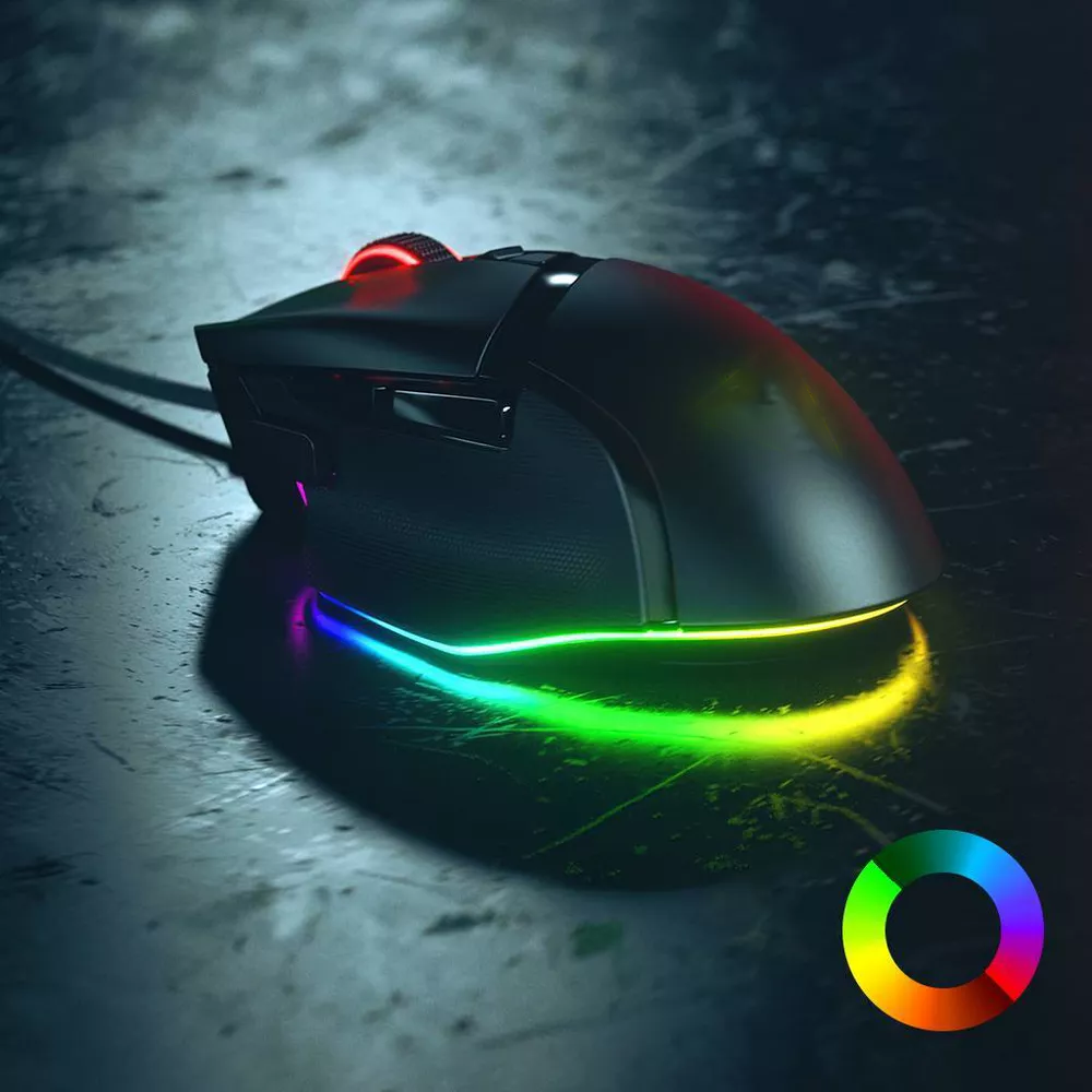 Souris gaming filaire ergonomique capteur optique 26K DPI avec RGB